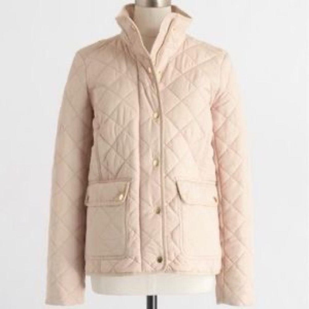 Jcrew factory cream quilted jacket size small